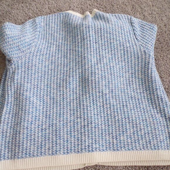 NWT J crew blue and white tweed cardigan L - Picture 10 of 10